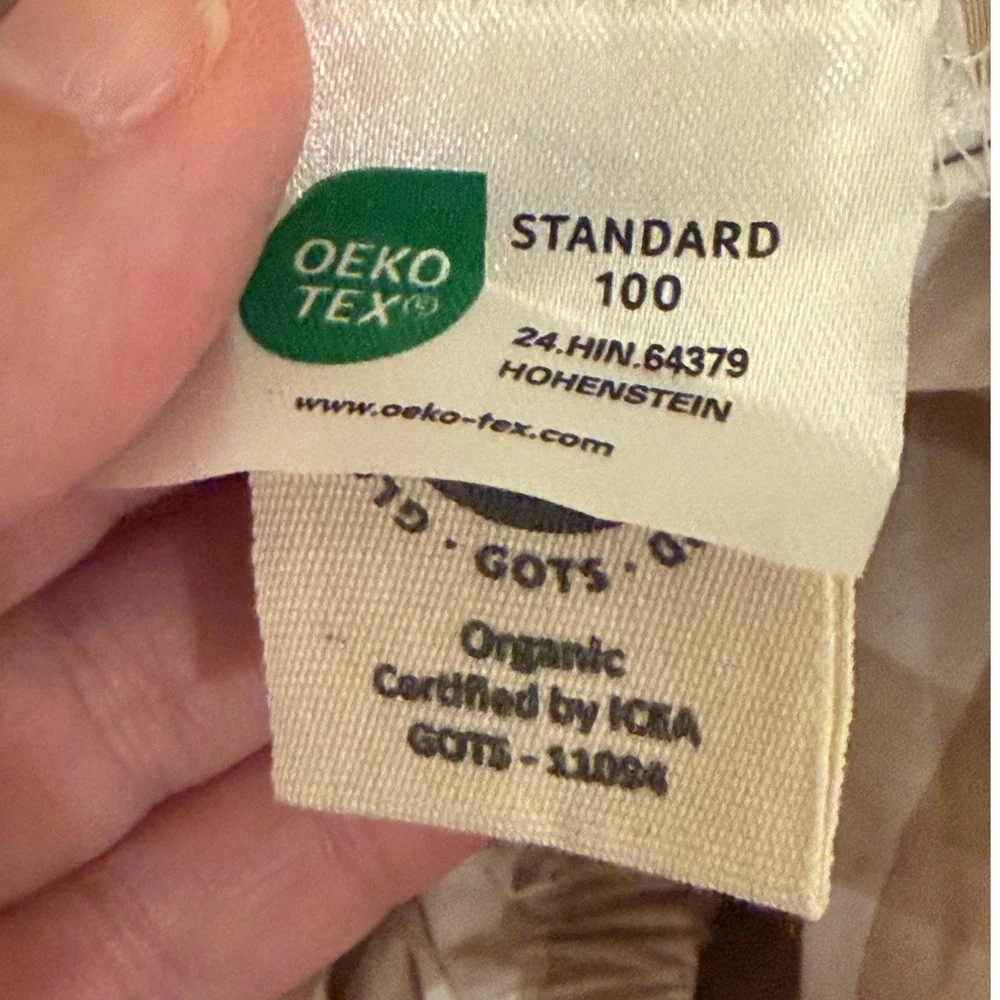 Quince Cafe Gingham Organic Cotton Sheet Set King Fitted Sheet 2 Shams 3Pc Set